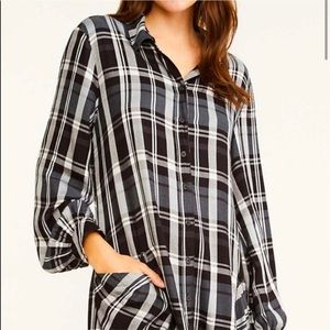 Lou & Grey Plaid Shirt Dress XL